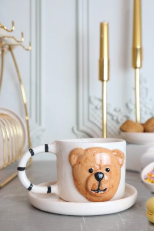 Ayıcık Figürlü El Yapımı Seramik Mug 170ml
